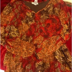 North style blouse fall colors